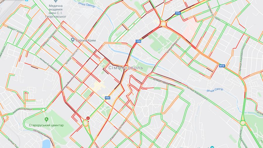Гугл пробки. Площадь Куйбышева Симферополь карта. Гугл пробки Волгоград.